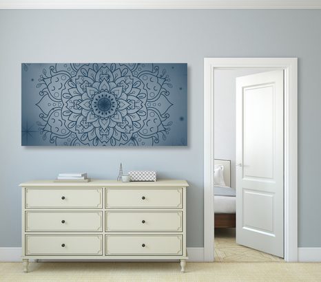 SLIKA TEMNO MODRI CVET MANDALE - SLIKE FENG SHUI - SLIKE