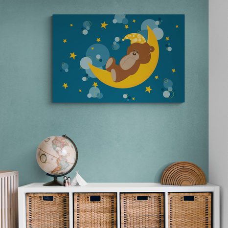 OBRAZ MEDVEDÍK NA MESIAČIKU - DETSKÉ OBRAZY - OBRAZY