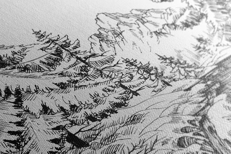 WANDBILD SCHWARZ-WEISSES MÄRCHENLAND - SCHWARZ-WEISSE BILDER - BILDER