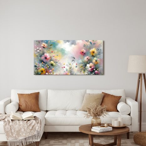 OBRAZ ROMANTICKÉ PASTELOVÉ KVĚTY - OBRAZY POLE A LOUKY - OBRAZY