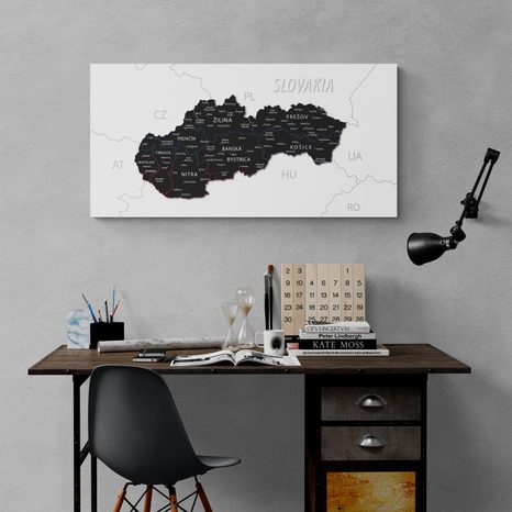 QUADRO IN SUGHERO – MAPPA DELLA SLOVACCHIA MODERNA - QUADRI SU SUGHERO - STAMPE E QUADRI