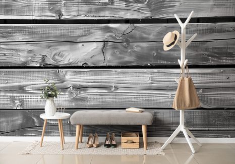 SAMOLEPÍCÍ TAPETA ČERNOBÍLÁ MODERNÍ IMITACE DŘEVA - SAMOLEPÍCÍ TAPETY - TAPETY