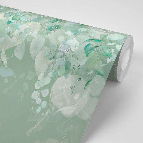 WALLPAPER PASTEL GREEN LEAVES - WALLPAPERS - 🔥 TOTAL SALE 🔥