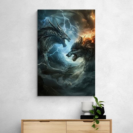 OBRAZ SOUBOJ DRAKA A VLKA - DOVIDO CHALLENGE - OBRAZY