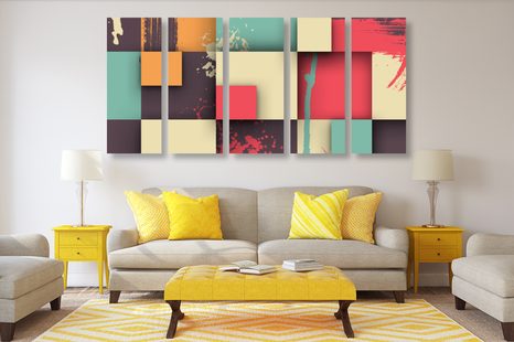 5-DÍLNÝ OBRAZ ABSTRAKTNÍ TEXTURA - ABSTRAKTNÍ OBRAZY - OBRAZY