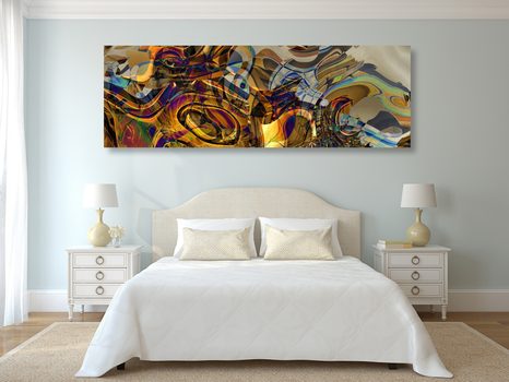 КАРТИНА НА ПЛАТНО – В АБСТРАКТЕН ЗЛАТЕН ДИЗАЙН - АБСТРАКТНИ КАРТИНИ - КАРТИНИ