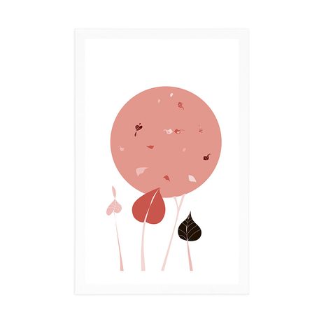 POSTER MIT PASSEPARTOUT INTERESSANTES DESIGN VON BLÄTTERN - MOTIVE AUS UNSERER WERKSTATT - POSTER