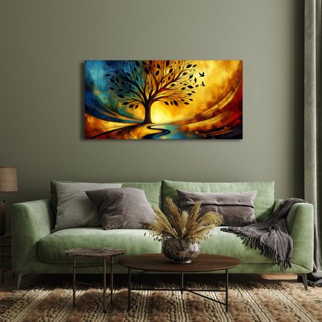 OBRAZ MAJESTÁTNÍ STROM ŽIVOTA S PTÁKY - OBRAZY STROMY ŽIVOTA - OBRAZY