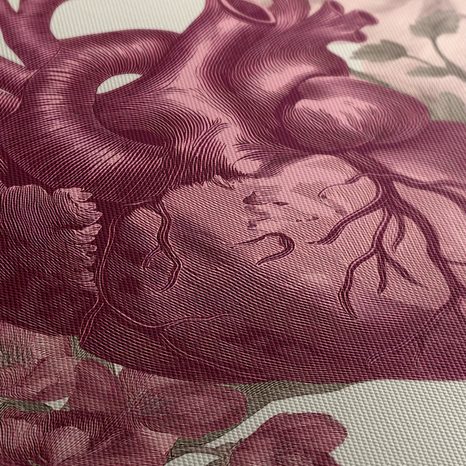 WANDBILD HERZ UND BLUMEN IN HARMONIE - BILDER BLUMEN - BILDER