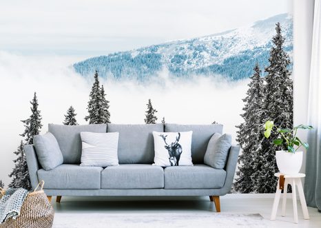SAMOLEPÍCÍ FOTOTAPETA ZASNĚŽENÉ BOROVÉ STROMY - SAMOLEPÍCÍ TAPETY - TAPETY