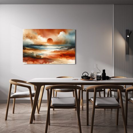 OBRAZ ZAPADAJÍCÍ SLUNCE V KRAJINĚ - OBRAZY VÝCHOD A ZÁPAD SLUNCE - OBRAZY