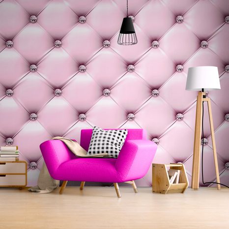 SELF ADHESIVE WALLPAPER ELEGANCE OF LEATHER IN CANDY PINK - SELF-ADHESIVE WALLPAPERS - WALLPAPERS