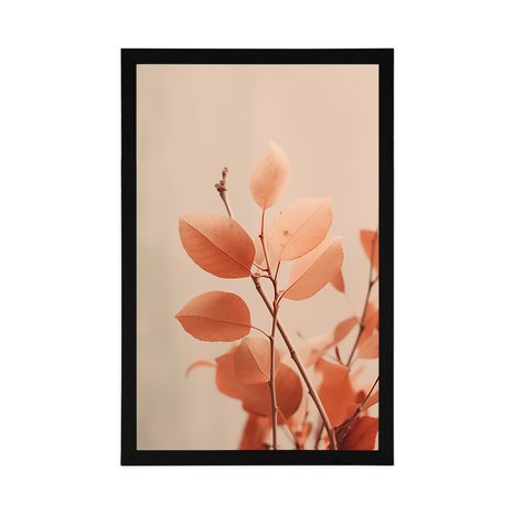 POSZTER ÁGAK LEVELEKKEL PEACH FUZZ - FÁKAT ÉS LEVELEKET ÁBRÁZOLÓ POSZTEREK - POSZTEREK