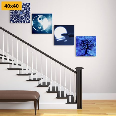 SET OBRAZOV FENG SHUI V MODROM PREVEDENÍ - ZOSTAVY OBRAZOV - OBRAZY