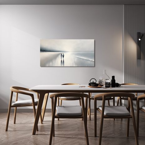 WANDBILD LIEBESPAAR AN DER KÜSTE - BILDER MEER UND STRAND - BILDER