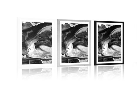 POSTER – SILHOUETTE MISTICA IN BIANCO E NERO - NERO E BIANCO - POSTER