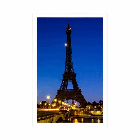 PLAGÁT EIFFELOVA VEŽA V NOCI - MESTÁ - PLAGÁTY