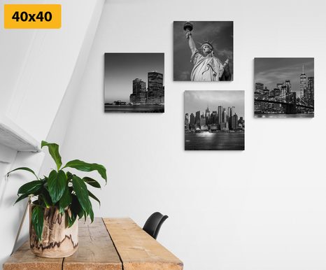 SET OBRAZŮ NEW YORK V ČERNOBÍLÉM PROVEDENÍ - SESTAVY OBRAZŮ - OBRAZY
