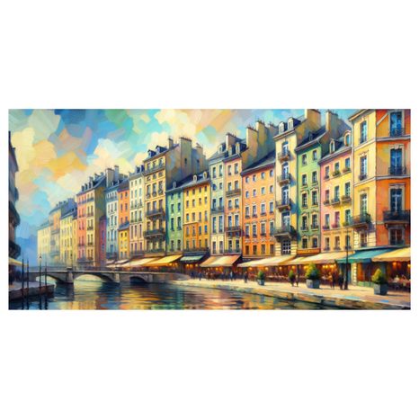 OBRAZ KAVÁRNY NA NÁBŘEŽÍ - OBRAZY MĚSTA - OBRAZY