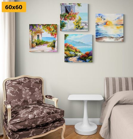 SET OBRAZŮ VÝCHOD SLUNCE U MOŘE - SESTAVY OBRAZŮ - OBRAZY