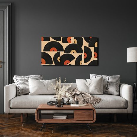 WANDBILD STILVOLLE VINYLKREISE - MUSIKBILDER - BILDER