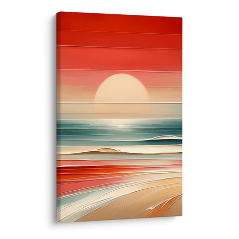 SLIKA PEŠČENE PLAŽE S TOPLO SVETLOBO - SLIKE MORJE IN PLAŽA - SLIKE