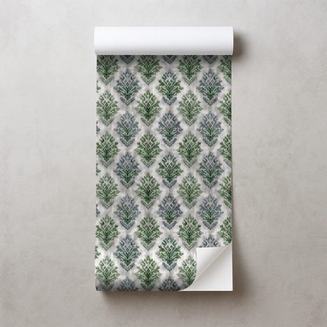 SAMOLJEPLJIVA FOTOTAPETA ZELENI VINTAGE ORNAMENTI - TAPETE S UZORKOM - TAPETE