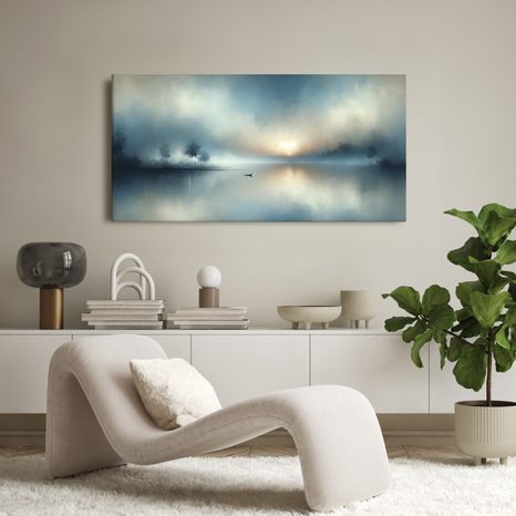 OBRAZ LOĎKA V RANNÍ MLZE - PICTURES LAKES - PICTURES