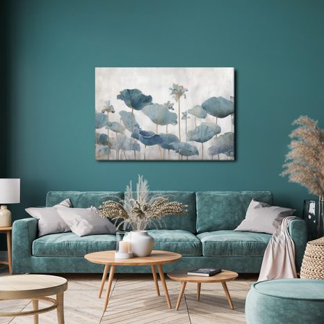 WANDBILD BLAUE LOTUSBLÜTEN - BILDER BLUMEN - BILDER