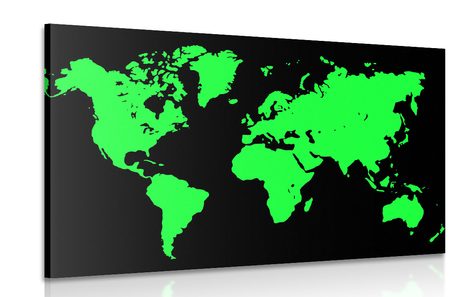 PICTURE GREEN MAP ON A BLACK BACKGROUND
