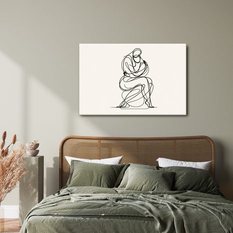 WANDBILD MINIMALISTISCHE ZEICHNUNG EINER FIGUR - BILDER MIT LIEBESMOTIVEN - BILDER