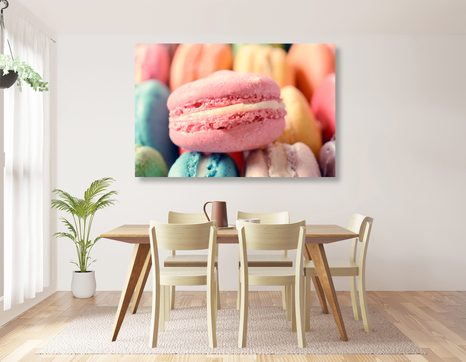 WANDBILD BUNTE MAKRONEN - BILDER VON ESSEN UND GETRÄNKEN - BILDER