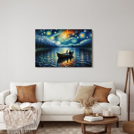 WANDBILD ROMANTIK UNTER STERNENHIMMEL - WANDBILDER FÜR DAS WOHNZIMMER - BILDER