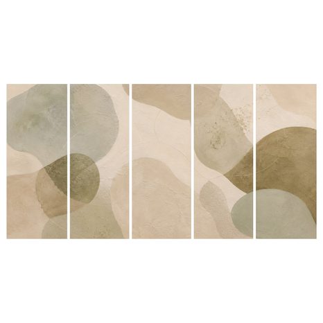 5-DÍLNÝ OBRAZ JEMNÁ ABSTRAKCE V ZEMITÝCH TÓNECH - PICTURES OF ABSTRACT SHAPES - PICTURES