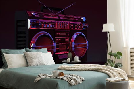SELBSTKLEBENDE FOTOTAPETE DISCORADIO AUS DEN 90ER JAHREN - SELBSTKLEBENDE TAPETEN - TAPETEN