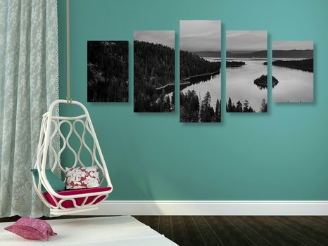 ΛΊΜΝΗ ΜΕ ΕΙΚΌΝΑ 5 ΜΕΡΏΝ ΣΤΟ ΗΛΙΟΒΑΣΊΛΕΜΑ ΣΕ ΑΣΠΡΌΜΑΥΡΟ - ΠΊΝΑΚΕΣ ΑΣΠΡΌΜΑΥΡΕΣ - ΠΊΝΑΚΕΣ