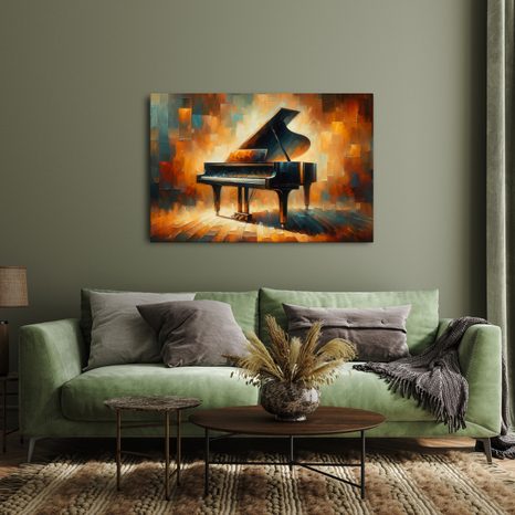 WANDBILD KLAVIER IM GLANZ DER KUNST - WANDBILD IMITATION VON ÖLGEMÄLDE - BILDER