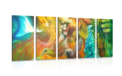 5-PIECE CANVAS PRINT POSEIDON BENEATH THE SEA SURFACE - ABSTRACT PICTURES - PICTURES