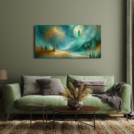 WANDBILD MAGISCHER LEBENSBAUM IN DER NACHT - BILDER BÄUME DES LEBENS - BILDER