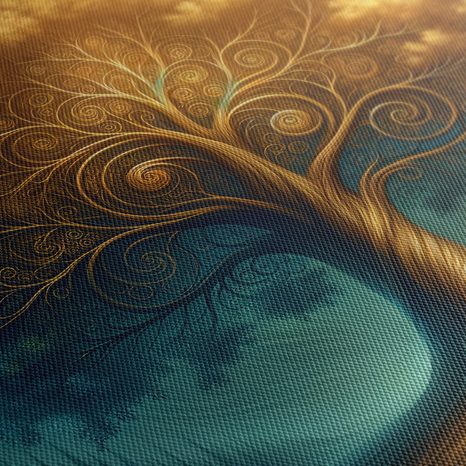 WANDBILD MAGISCHER LEBENSBAUM BEI NACHT - BILDER BÄUME DES LEBENS - BILDER