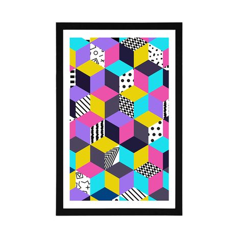 PLAGÁT S PASPARTOU FAREBNÝ VZOR - POP ART - PLAGÁTY