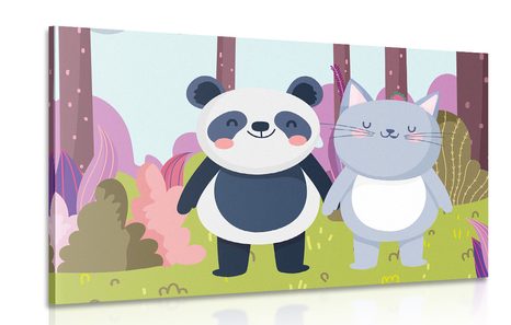 QUADRO DI ANIMALI NELLA FORESTA - QUADRI PER BAMBINI - QUADRI