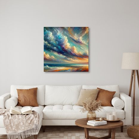 OBRAZ SOUZNĚNÍ NEBE A VODY - OBRAZY VÝCHOD A ZÁPAD SLUNCE - OBRAZY