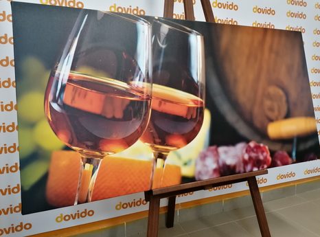 WANDBILD ROSÉWEIN IN GLÄSERN - BILDER VON ESSEN UND GETRÄNKEN - BILDER