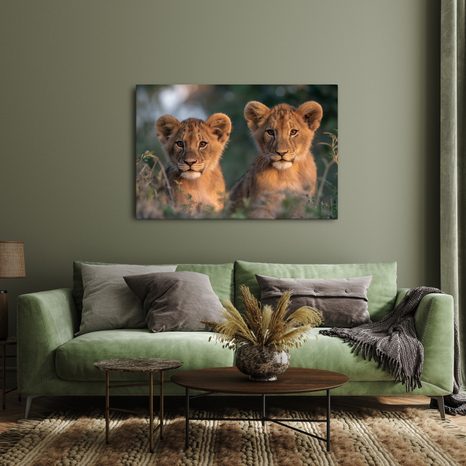 WANDBILD LÖWENJUNGE IN DER WILDNIS - BILDER VON LÖWEN UND TIGERN - BILDER