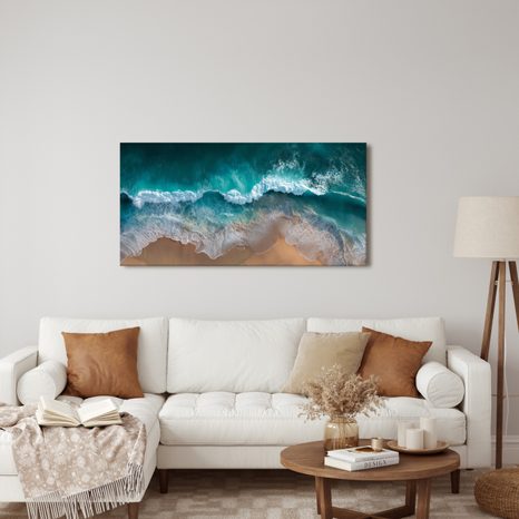 OBRAZ OCEÁNSKÁ PĚNA A PÍSEČNÉ POBŘEŽÍ - OBRAZY MOŘE A PLÁŽ - OBRAZY