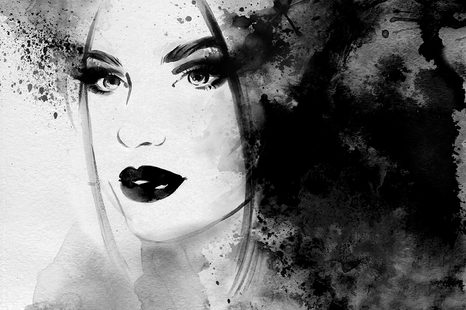 TAPETA MÓDNY ŽENSKÝ PORTRÉT V ČIERNOBIELOM PREVEDENÍ - ČERNOBÍLÉ TAPETY - TAPETY