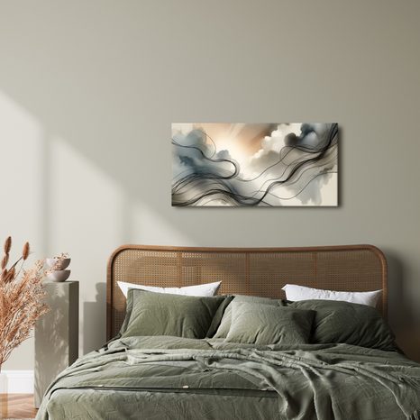 WANDBILD TANZ VON STRAHLEN UND SCHATTEN - WANDBILDER ABSTRAKTE FORMEN - BILDER