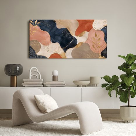 TABLEAU SUR TOILE – FORMES MODERNES EN OR - IMAGES FORMES ABSTRAITES - TABLEAUX