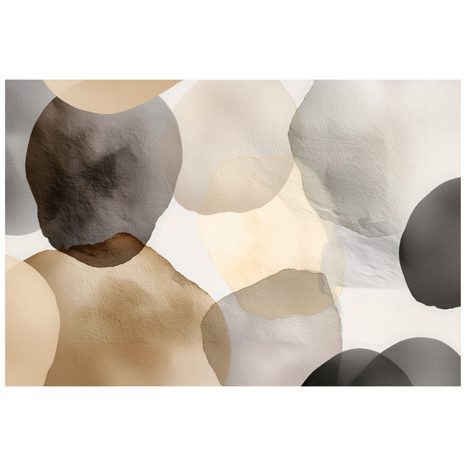 TAPET AUTOADEZIV CERCURI ABSTRACTE ACUARELĂ BEJ - TAPET ABSTRACT - TAPETURI